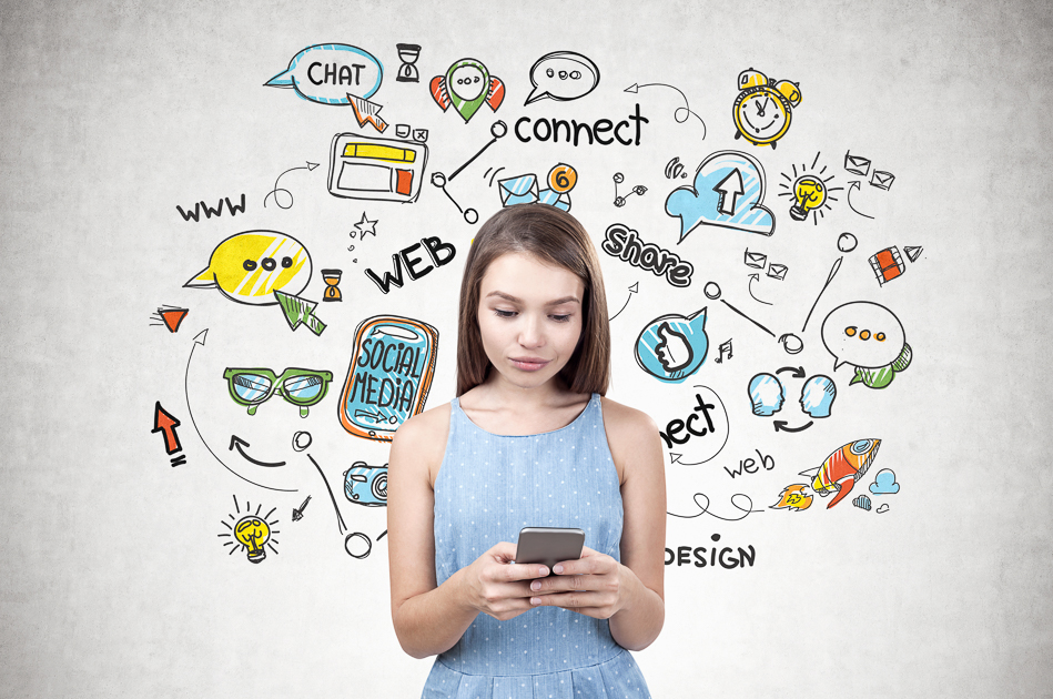 Young girl with smartphone